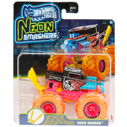 Hot Wheels Monster Trucks Neon Smashers Die Cast Araba JMV39 - Jmv61 Bone Shaker 1:64 