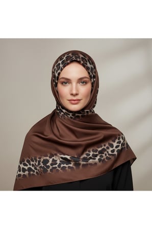 Soft Zarif Leopar Desenli Moda Trend Şal 70 x180
