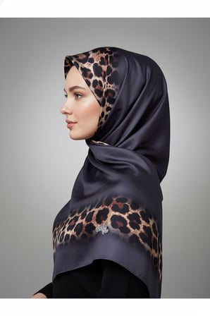 Soft Zarif Leopar Desenli Moda Trend Şal 70 x180