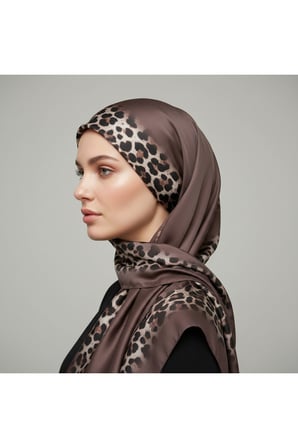 Soft Zarif Leopar Desenli Moda Trend Şal 70 x180