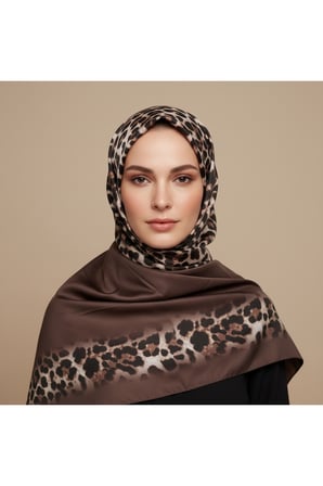 Soft Zarif Leopar Desenli Moda Trend Şal 70 x180