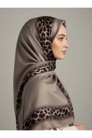Soft Zarif Leopar Desenli Moda Trend Şal 70 x180