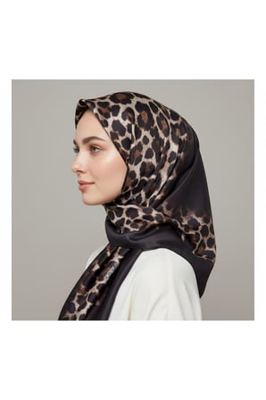 Soft Zarif Leopar Desenli Moda Trend Şal 70 x180