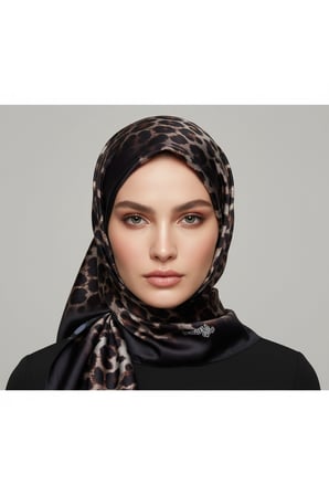 Soft Zarif Leopar Desenli Moda Trend Şal 70 x180