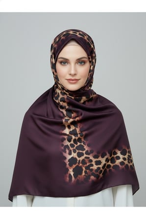 Soft Zarif Leopar Desenli Moda Trend Şal 70 x180