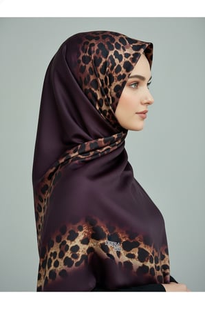 Soft Zarif Leopar Desenli Moda Trend Şal 70 x180