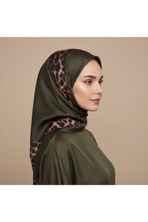 Soft Zarif Leopar Desenli Moda Trend Şal