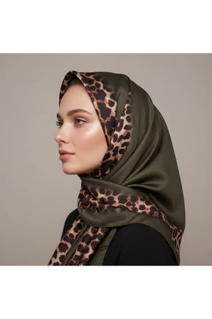 Soft Zarif Leopar Desenli Moda Trend Şal