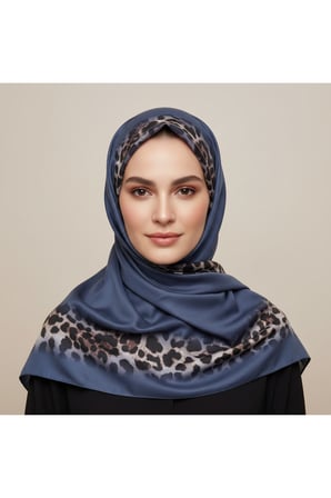 Soft Zarif Leopar Desenli Moda Trend Şal