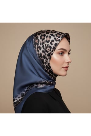 Soft Zarif Leopar Desenli Moda Trend Şal