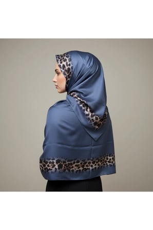 Soft Zarif Leopar Desenli Moda Trend Şal