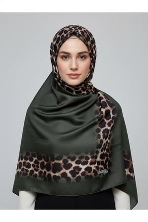 Soft Zarif Leopar Desenli Moda Trend Şal