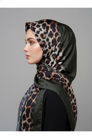 Soft Zarif Leopar Desenli Moda Trend Şal