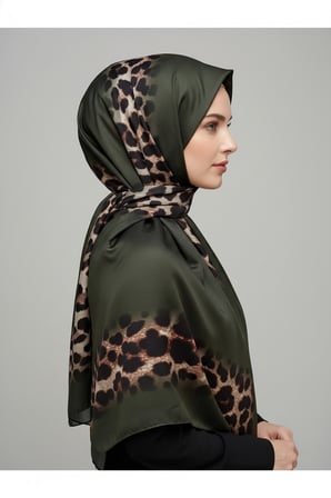 Soft Zarif Leopar Desenli Moda Trend Şal