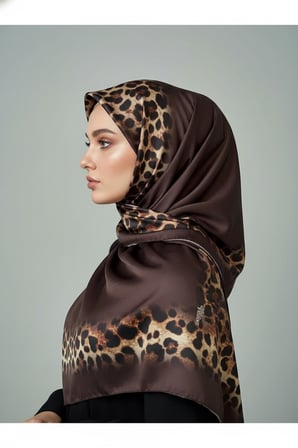 Soft Zarif Leopar Desenli Moda Trend Şal