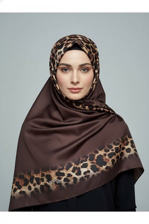 Soft Zarif Leopar Desenli Moda Trend Şal