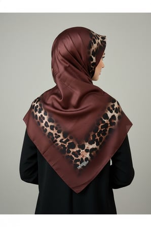 Soft Zarif Leopar Desenli Moda Trend Şal
