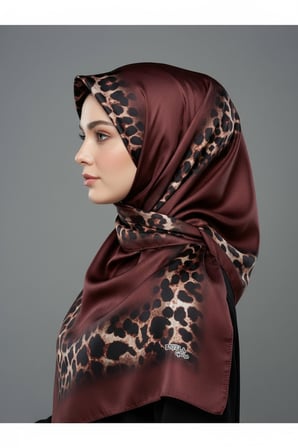 Soft Zarif Leopar Desenli Moda Trend Şal