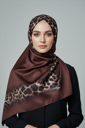 Soft Zarif Leopar Desenli Moda Trend Şal