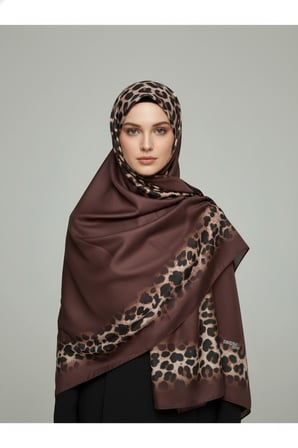 Soft Zarif Leopar Desenli Moda Trend Şal