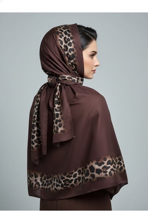 Soft Zarif Leopar Desenli Moda Trend Şal