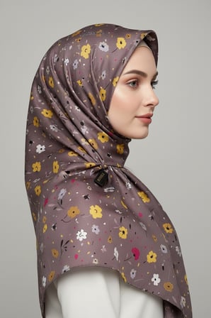 Çiçek Desenli Pamuklu Şal 185x70