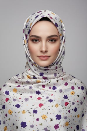 Çiçek Desenli Pamuklu Şal 185x70