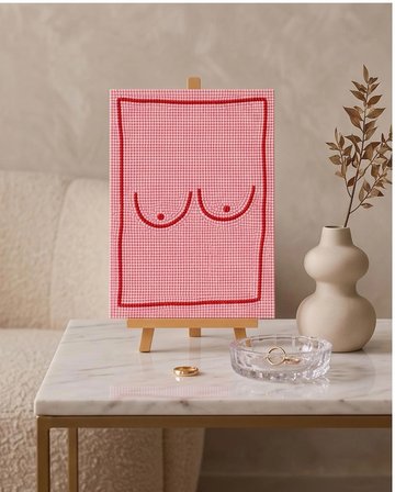 Boobs Pearlstone Tuval Sanat Kiti | Yarım İnci 3D Tablo Boyama Seti | Rhinestone 