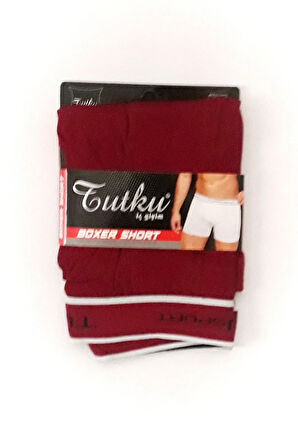 Erkek Bordo Renk Spor Boxer 4' lü Paket