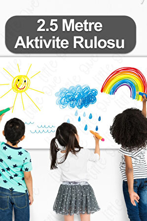 62cm X 2.5 Metre Aktivite Rulo Boş Boyama Kağıdı - Bebek, Çocuk, Kreş, Anaokulu Için Boya Ve Çiz