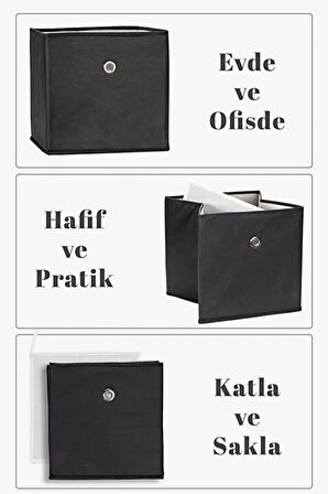 Dolap Içi Çamaşır Oyuncak Düzenleyici Kapaksız Saklama Kutusu Organizer 30x30x30 Cm 1 Adet