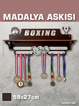 BOKS Sporcu Madalya Askısı L/ BOXING Sporcu Ödül Duvar Askılı Madalyalık / Madalya Tutucu