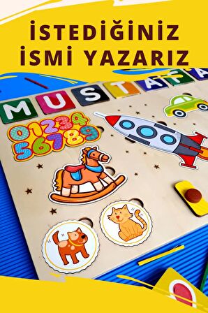 Eğitici Ahşap Erkek Çocuk Tak Çıkar Oyuncak  Puzzle Yapboz HAYVANLAR, SAYILAR VE ŞEKİLLER