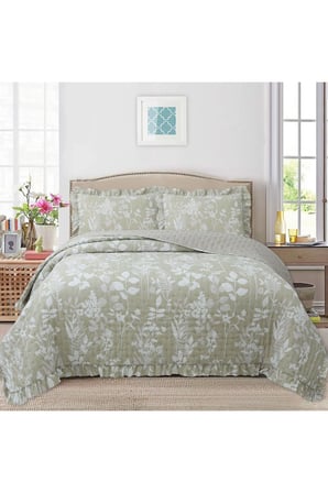 Breeze Fırfırlı Çift Kişilik Yatak Örtüsü Seti - 260x240 cm