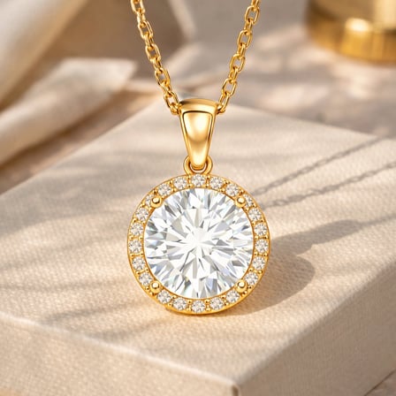 Gümüş Gold Yuvarlak Montür Kadın Kolye