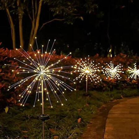 Solar Havai Fişek Dekor Led Işık Bahçe Aydınlatma S-50