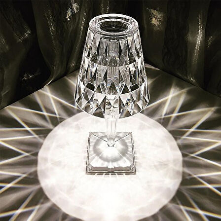 Kristal Led Şarjlı Masa Üstü Lamba