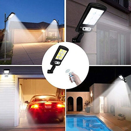 120 Ledli Kumandalı Solar Sokak Lambası Bahçe Aydınlatma S-36