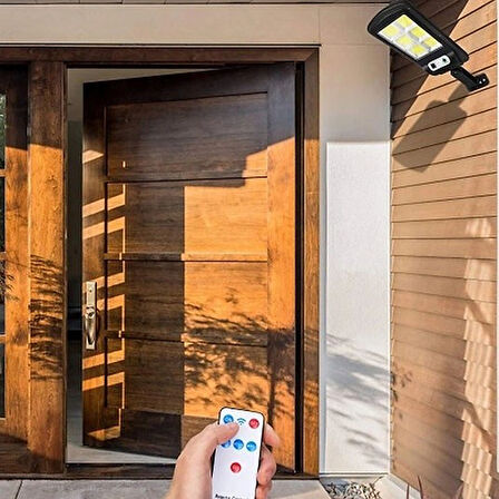 120 Ledli Kumandalı Solar Sokak Lambası Bahçe Aydınlatma S-36