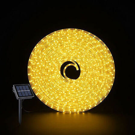 Güneş Enerjili Bahçe Aydınlatma 12 Metre Hortum Kaplama S-14