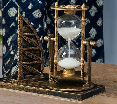 Yelkenli Kum Saati Beyaz Kum Dekor Hediyelik S-25