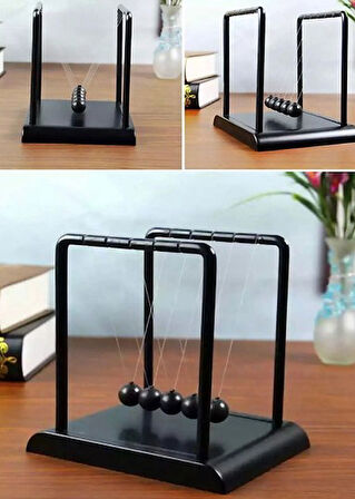 Ev Ofis Dekorasyonu Büyük Boy Newton Masa Süsü Metal Sarkaç Topu