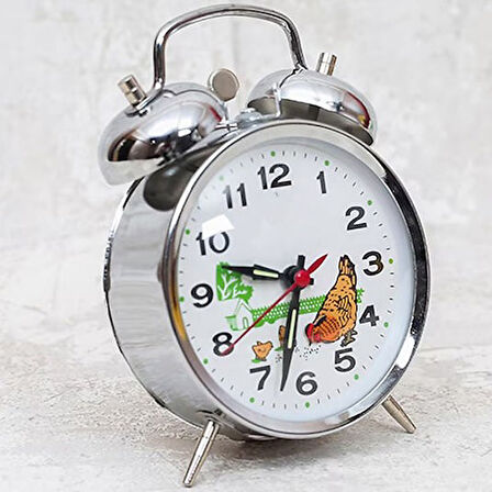 Nostaljik Kurmalı Horozlu Çalar Saat Büyük Boy