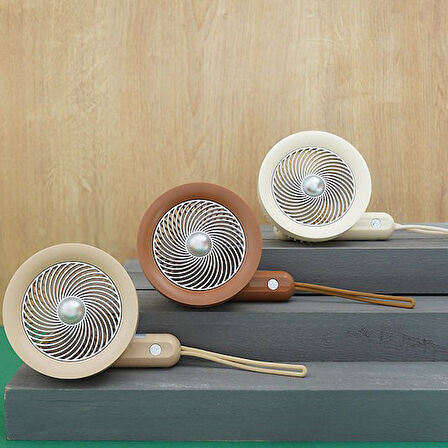 Taşınabilir Mini El Fanı Vantilatör Şarjlı 3 Kademeli Taşıma İpli