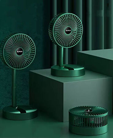 Katlanabilir Uzayabilir Taşınabilir Kablosuz Şarjlı Portatif Masa Üstü Fan