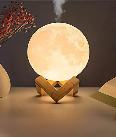 Standlı Ay Işık Gece Lambası Hava nemlendirici