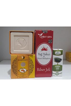 Yağ Yakıcı & Vücut Sıkılaştırıcı Jel+ Bal-badem Sabun + Yosun Yağı