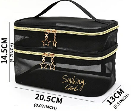 Transparan Makyaj Çantası Şık Zarif