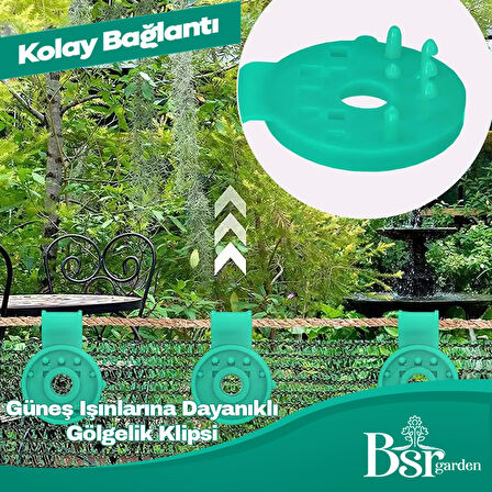 Bsr Garden Yeşil Uv Katkılı Gölgelik Klipsi 50 Adet