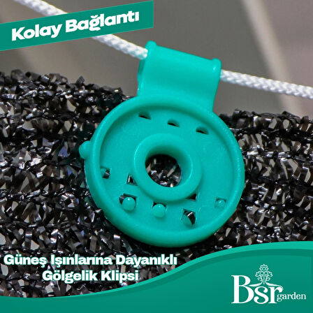 Bsr Garden Yeşil Uv Katkılı Gölgelik Klipsi 100 Adet